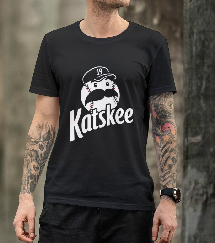 Katskee 19 Baseball Mustache Character With Nebraska T-Shirt
