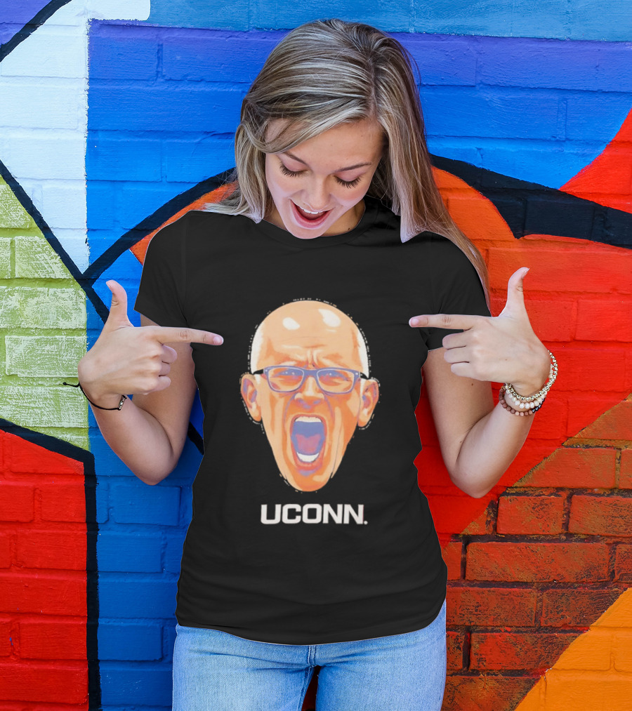 Coach Dan Hurley Big Head Uconn Huskies Face T-Shirt