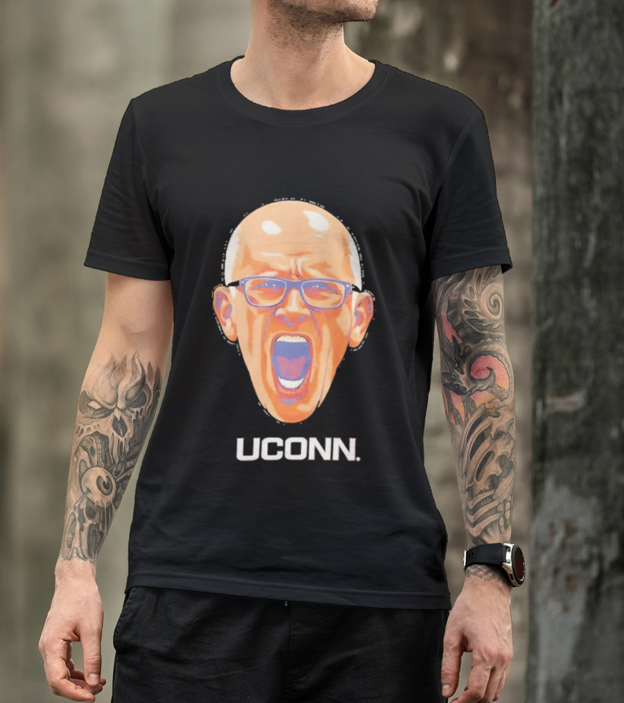 Coach Dan Hurley Big Head Uconn Huskies Face T-Shirt