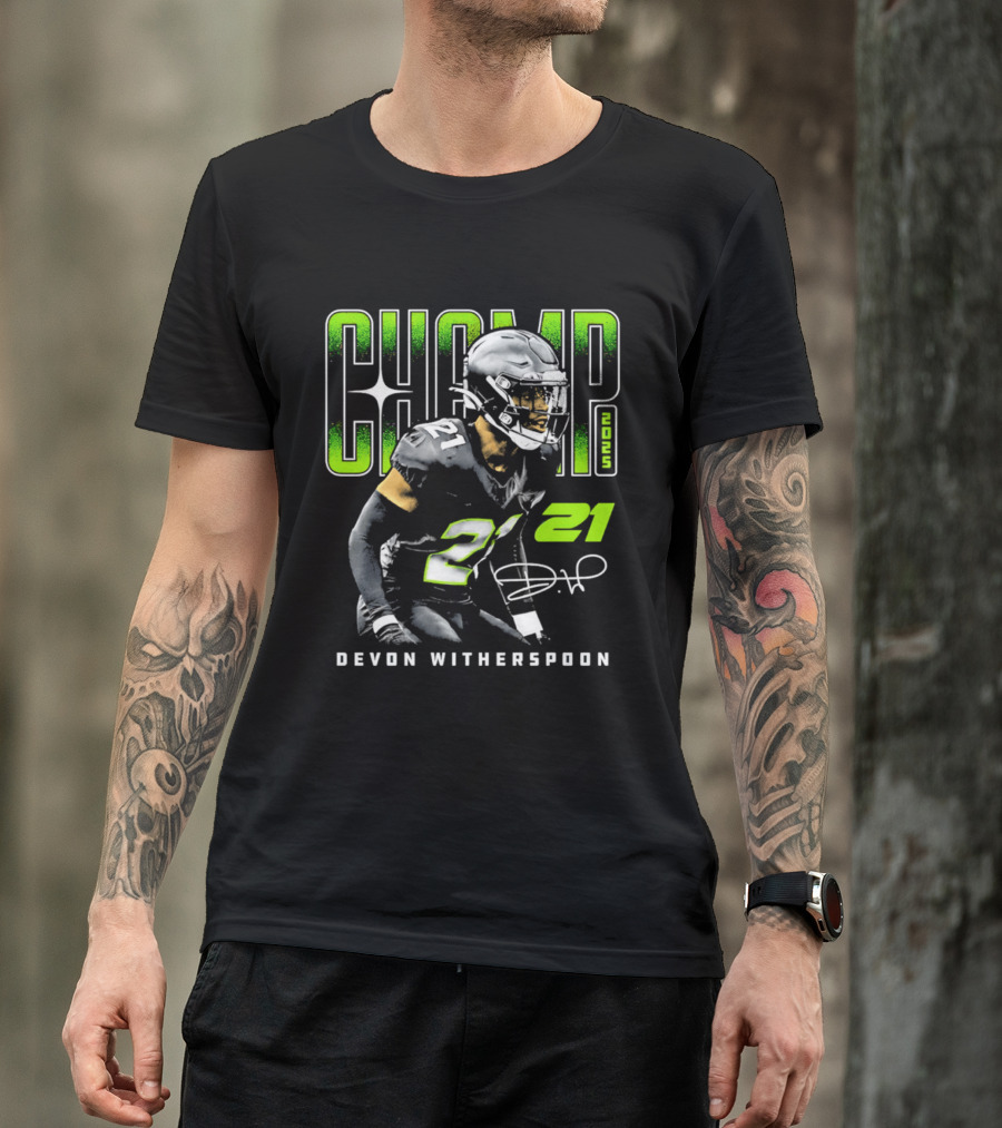 Devon Witherspoon 21 Seattle Seahawks Champ 2025 T-Shirt