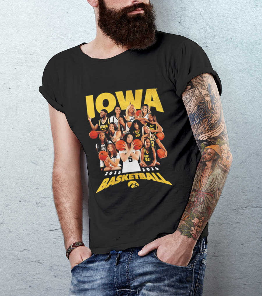 Iowa Women's Basketball Team 2025 2026 Collage T-Shirt