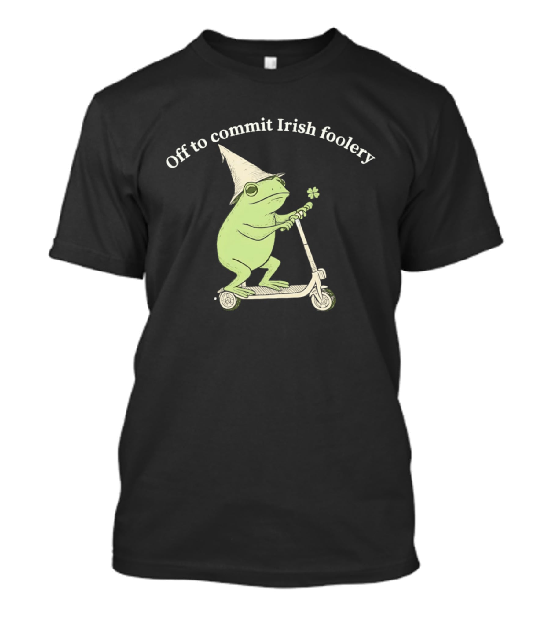 Off To Commit Irish Foolery Frog On Scooter St Patrick's Day T-Shirt