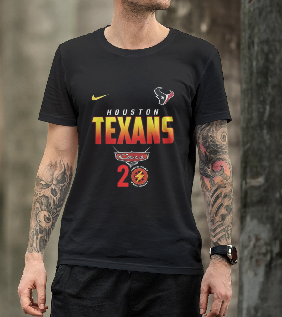 Houston Texans Cars 20 Nike Anniversary Lightning Bolt T-Shirt