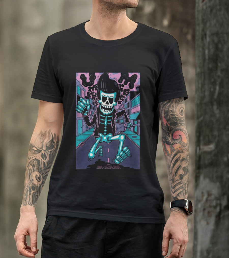 Umphrey's McGee Skeleton February 11 13 2026 Portland Boston Philadelphia Concert Tour T-Shirt