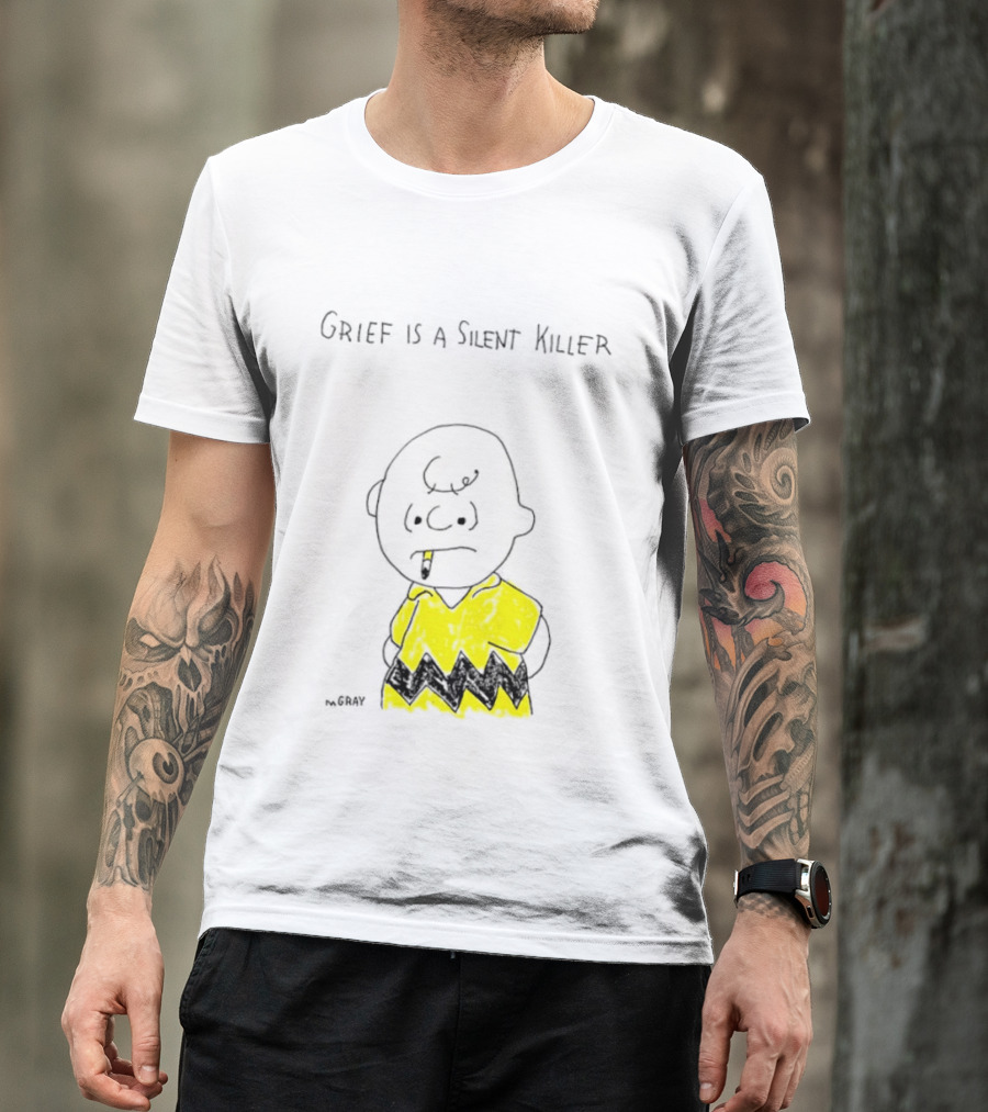 Charlie Brown Grief Is A Silent Killer Peanuts Humor Comic Strip T-Shirt