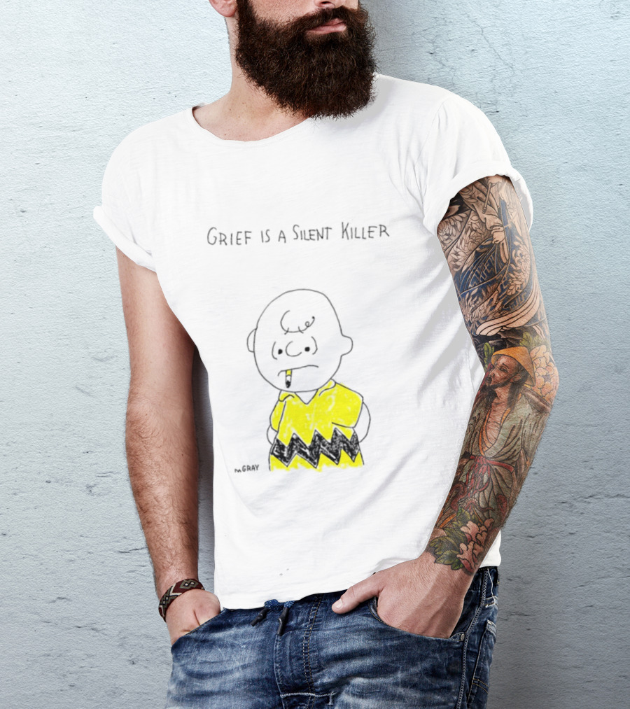 Charlie Brown Grief Is A Silent Killer Peanuts Humor Comic Strip T-Shirt