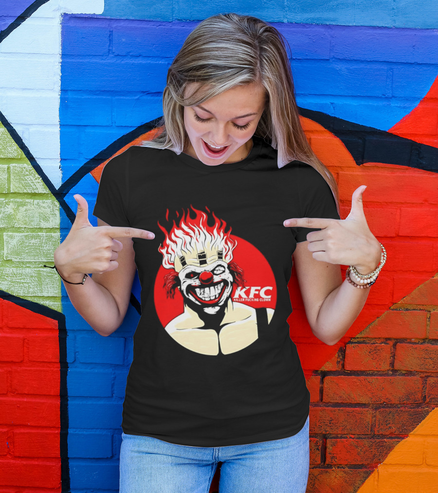 KFC Killer Clown Flaming Hair Grinning Face T-Shirt