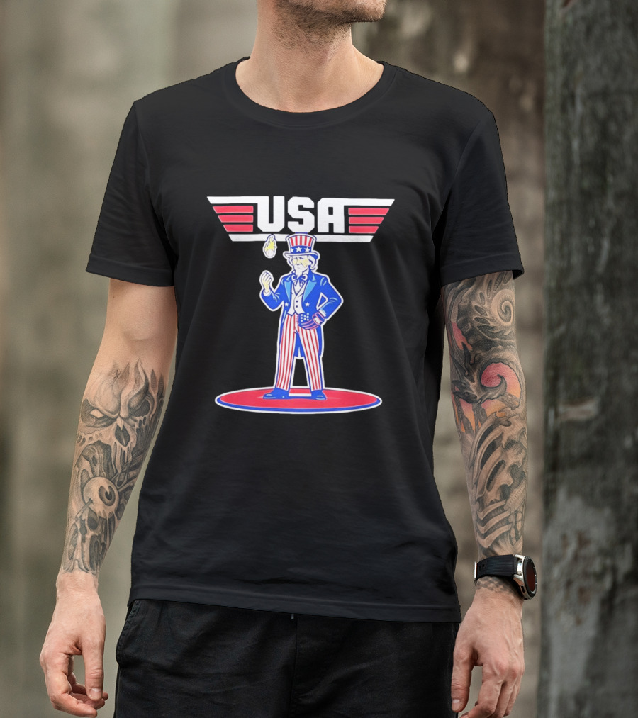 Uncle Sam USA Baseball Ace Patriotic Sports T-Shirt