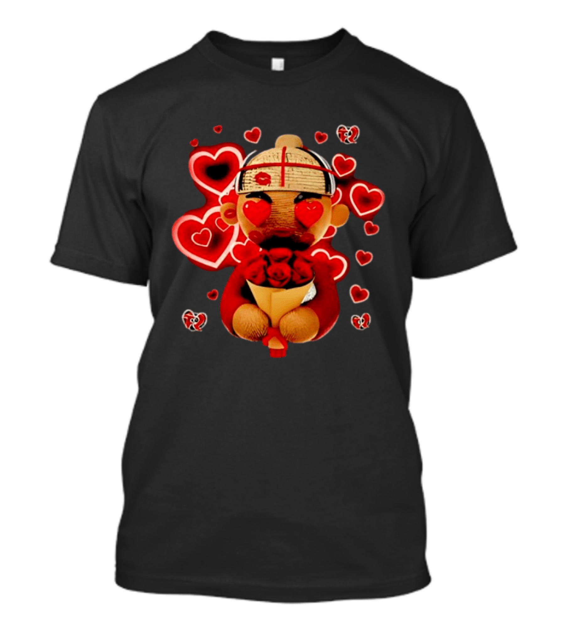 Fuerza Regida Chuyin Amor Corazón Rojo Muñeco Flores Y Corazones T-Shirt