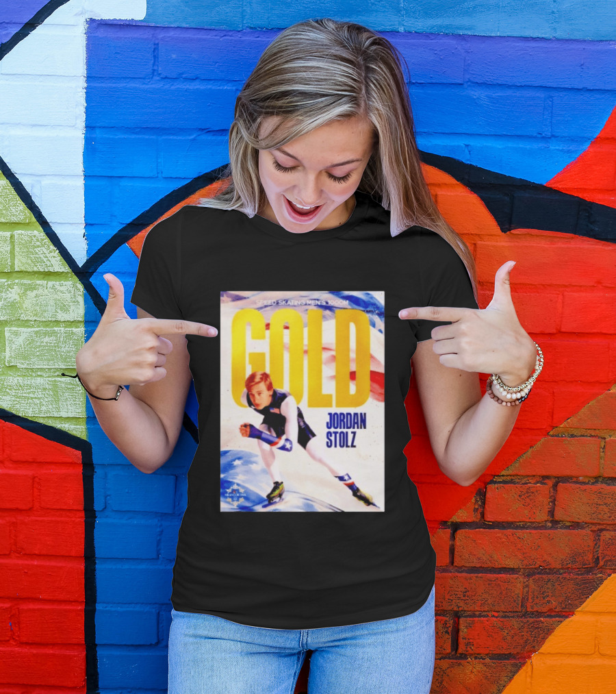 Speed Skating Men's 1000m Gold Jordan Stolz Milan Cortina 2026 T-Shirt