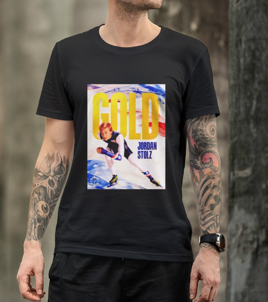 Speed Skating Men's 1000m Gold Jordan Stolz Milan Cortina 2026 T-Shirt