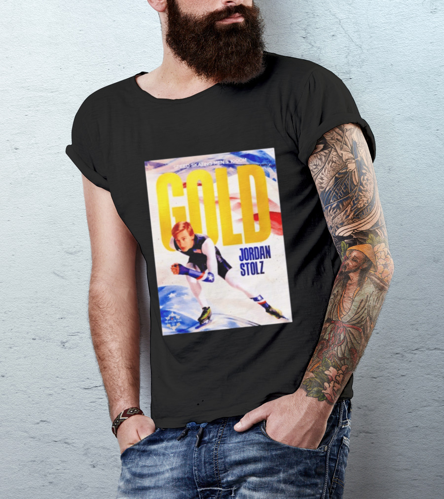 Speed Skating Men's 1000m Gold Jordan Stolz Milan Cortina 2026 T-Shirt