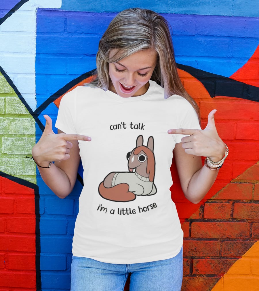 Lucah Can't Talk I'm A Little Horse Cute Cartoon T-Shirt