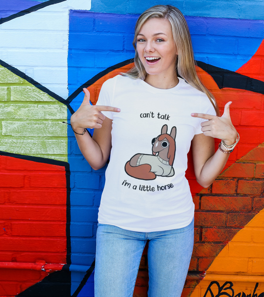 Lucah Can't Talk I'm A Little Horse Cute Cartoon T-Shirt