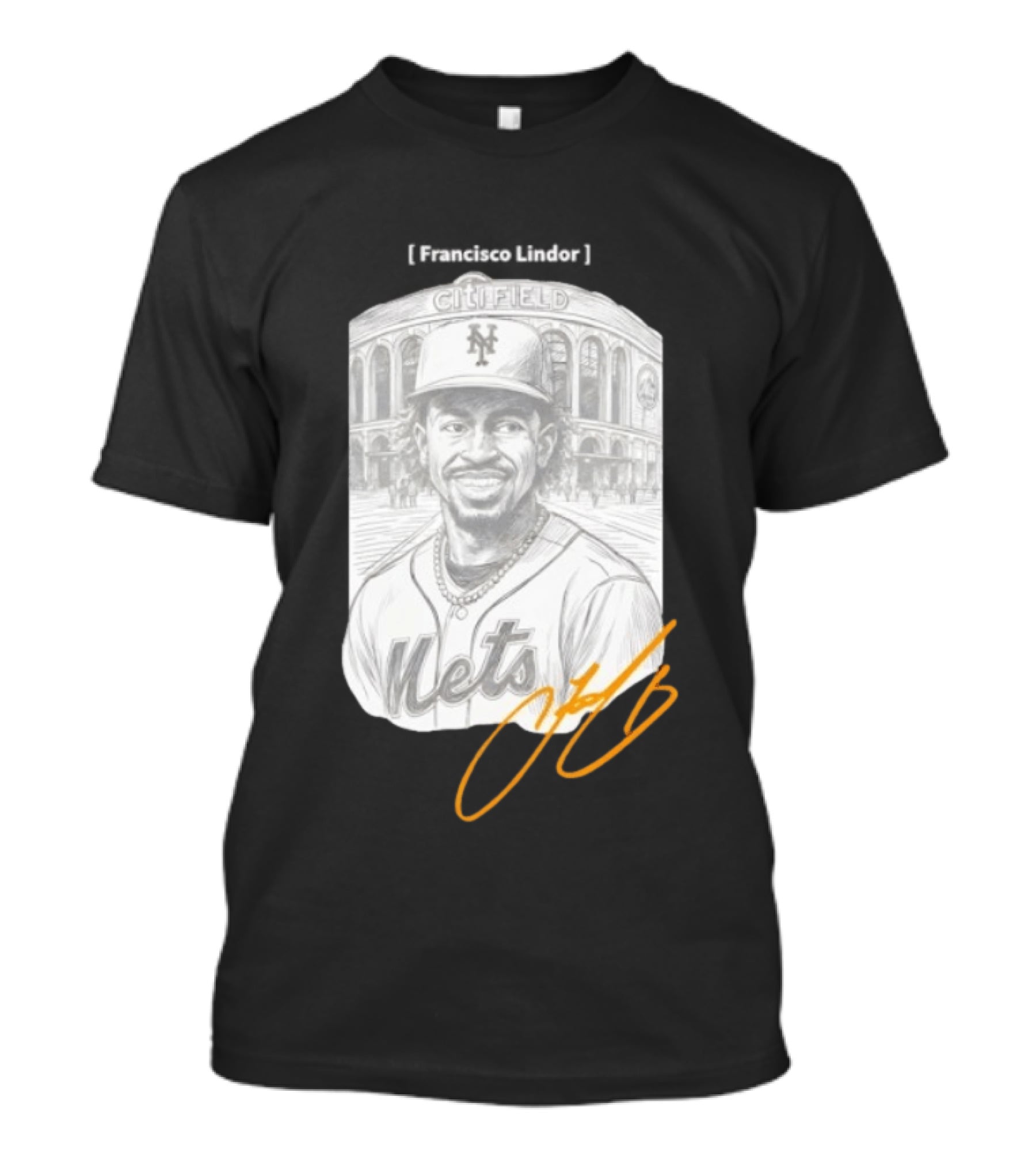 Francisco Lindor New York Mets Citi Field Signature T-Shirt