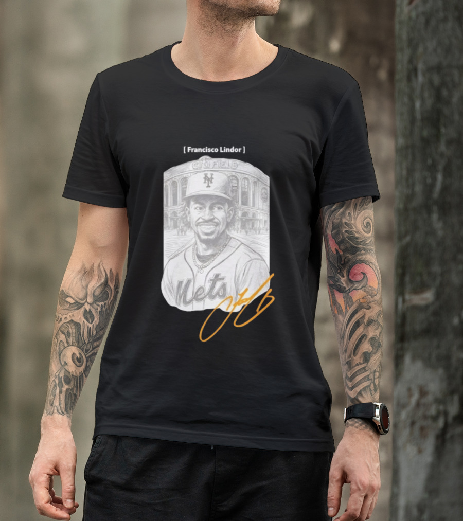 Francisco Lindor New York Mets Citi Field Signature T-Shirt
