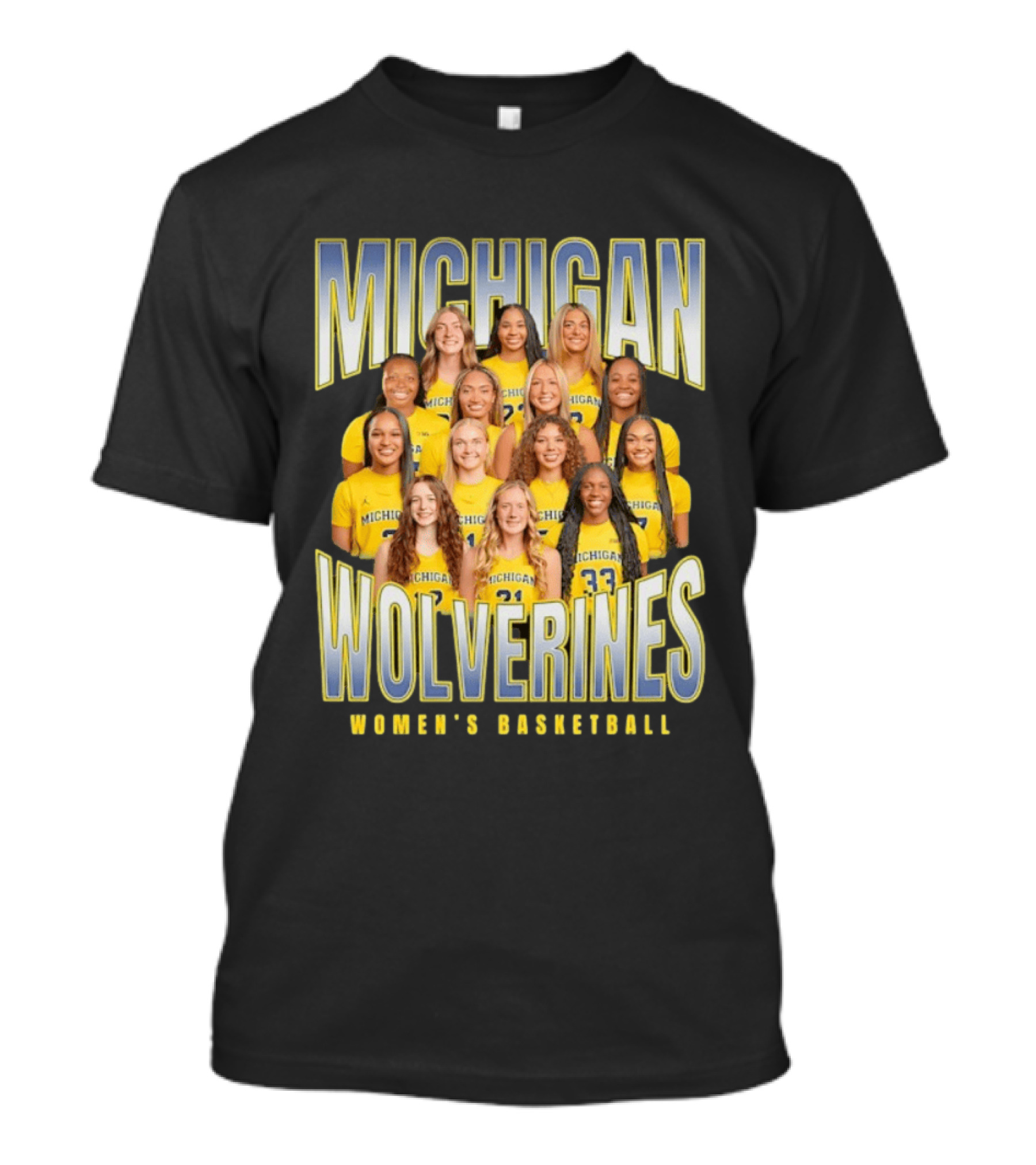 Michigan Wolverines Women's Basketball Team Photography T-Shirt