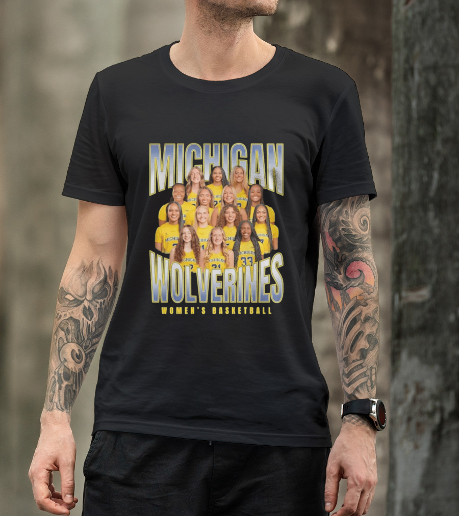 Michigan Wolverines Women's Basketball Team Photography T-Shirt
