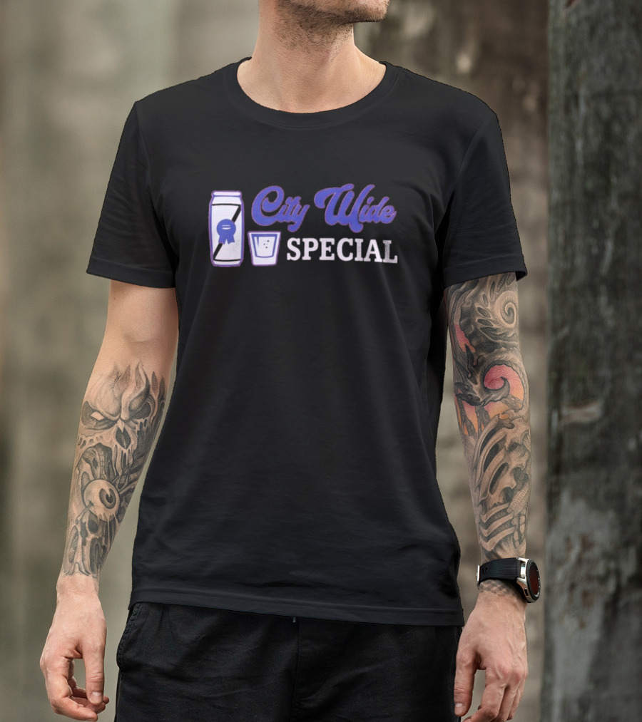 City Wide Special Philadelphia Phillies Beer Can And Shot T-Shirt