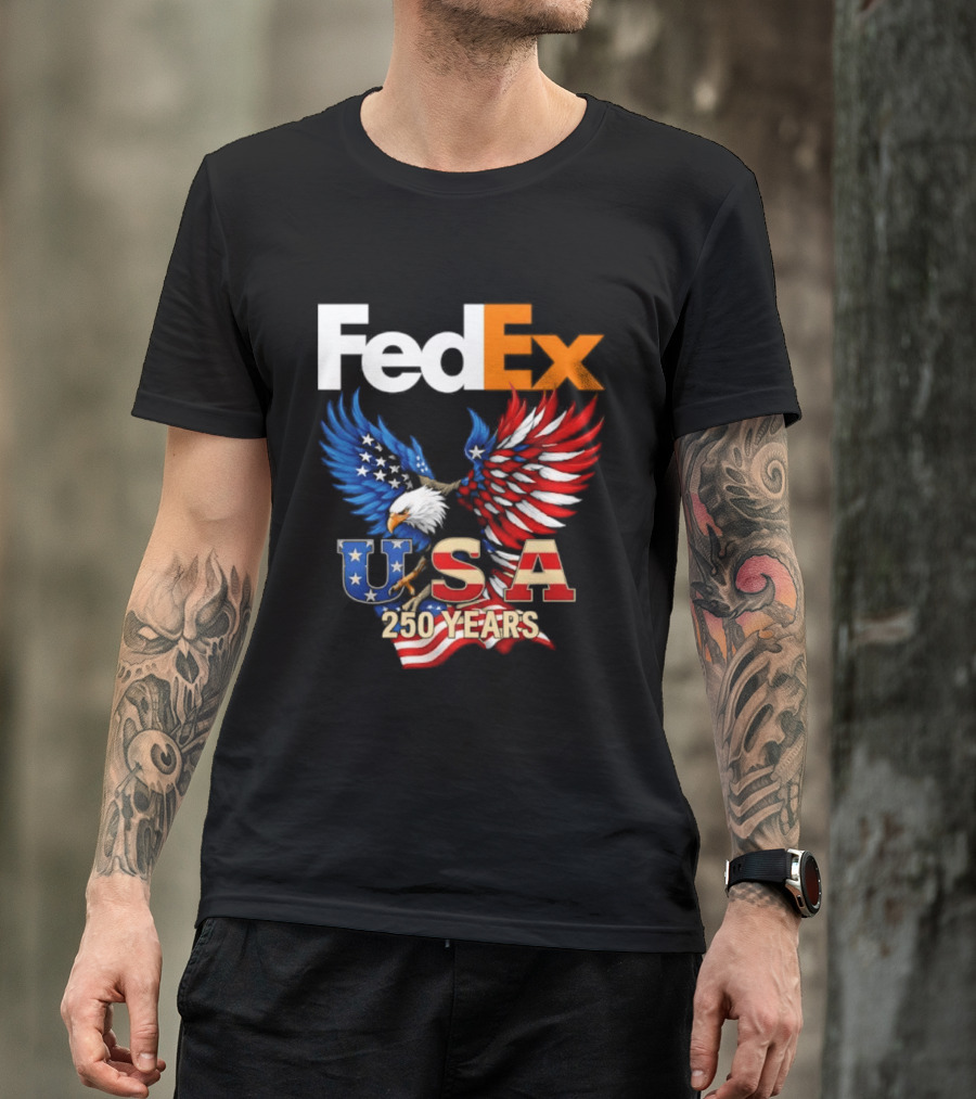 FedEx Eagle 250 Years USA Flag Patriotic Celebration T-Shirt