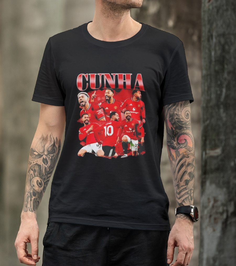 Cunha Manchester United Bootleg Picture Collage T-Shirt