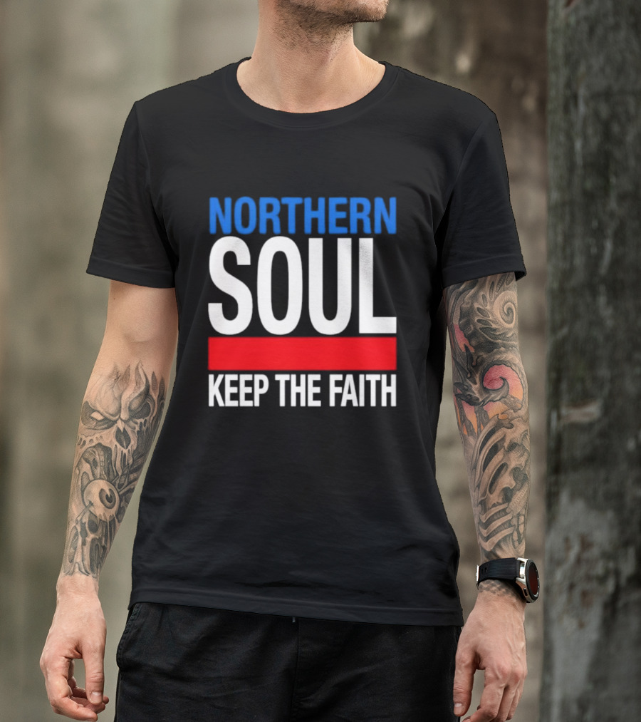 Northern Soul Keep The Faith Blue And Red T-Shirt