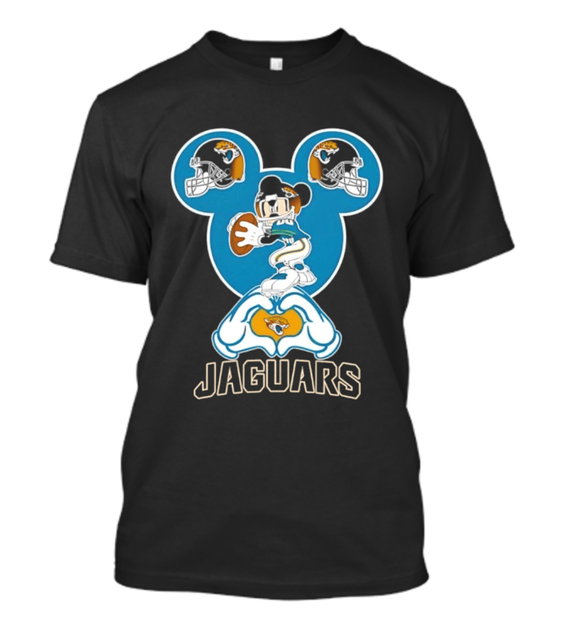 Mickey Mouse Jacksonville Jaguars Football Love Hands T-Shirt