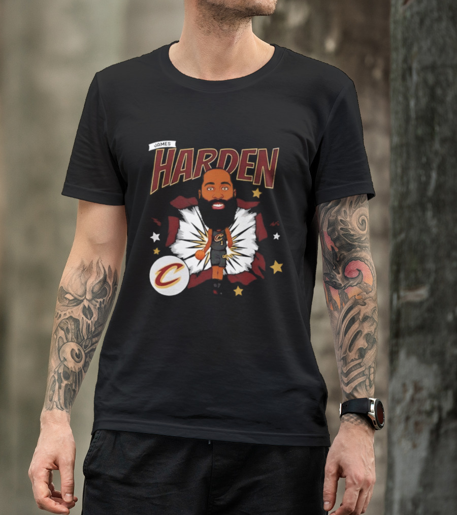 Harden Cleveland Cavaliers Basketball Player Caricature T-Shirt