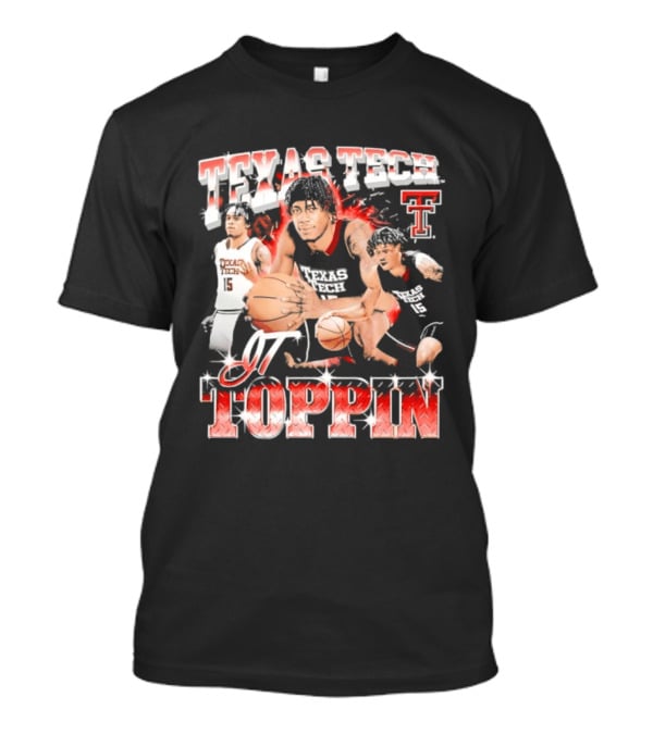 Texas Tech Basketball JT Toppin Red Raiders Collage T-Shirt