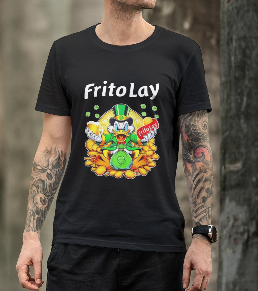 Frito Lay Scrooge McDuck St Patrick's Day Luck Coins Clover Beer T-Shirt