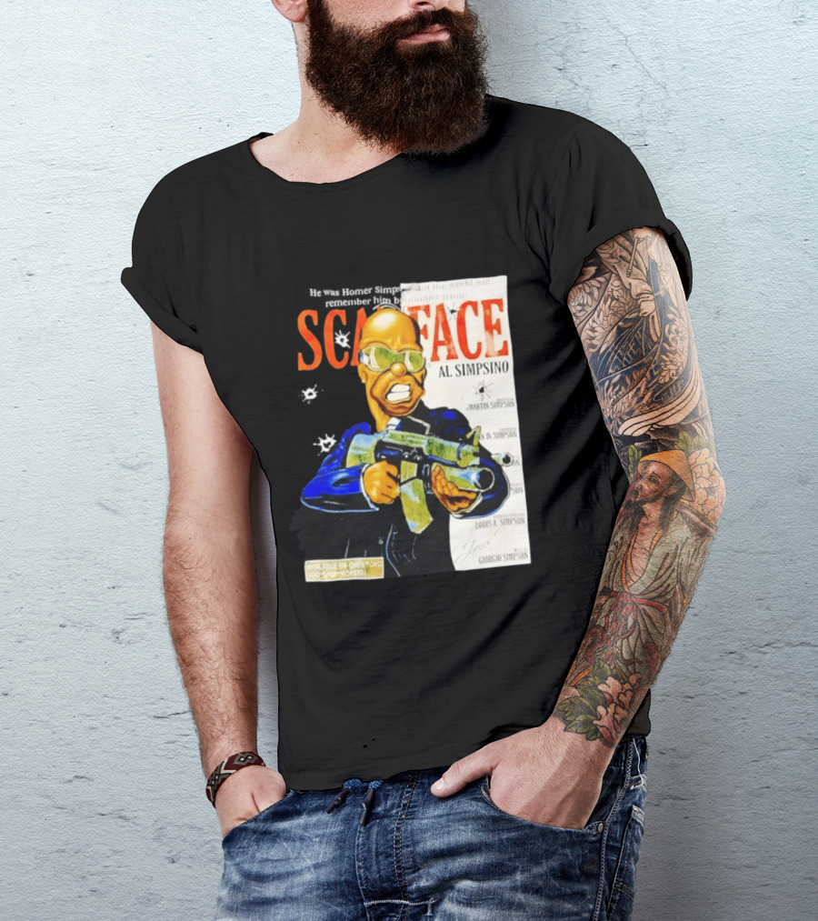 Scarface Al Simpsino Parody Available On DVD Reference T-Shirt