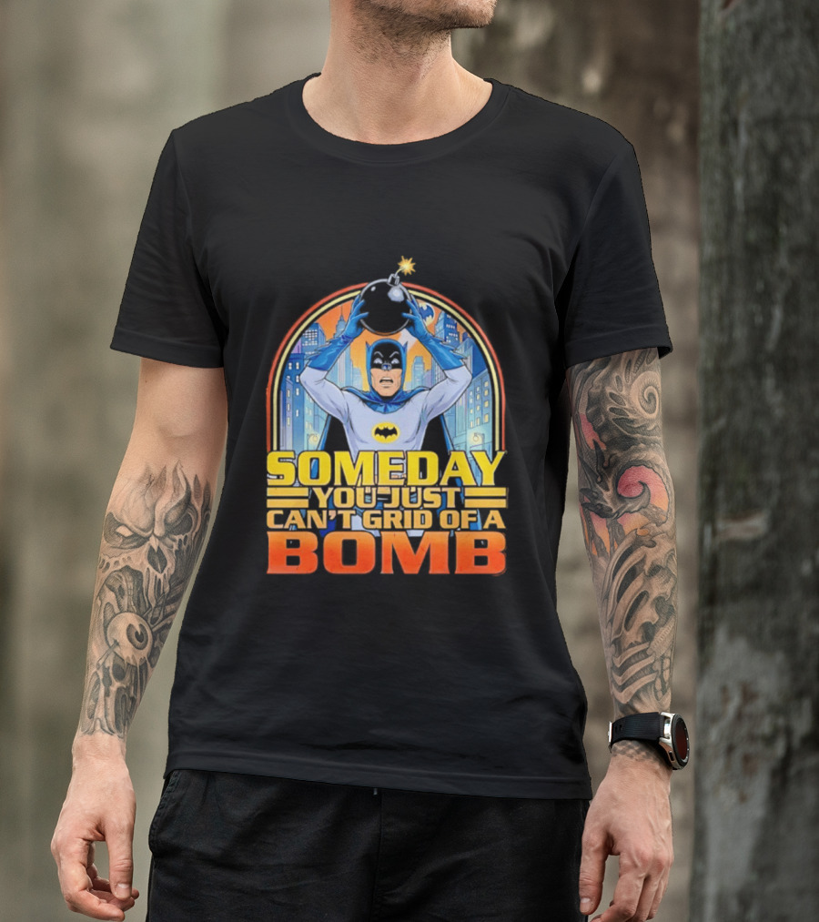 Someday You Just Can't Get Rid Of A Bomb Batman Retro Comic Urban Skyline T-Shirt