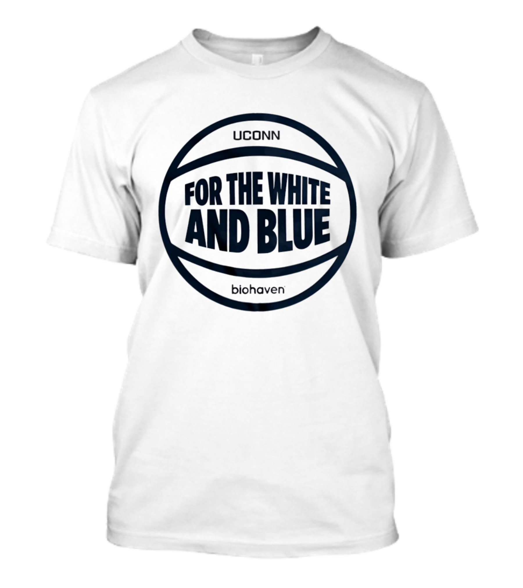 Uconn For The White And Blue Basketball Biohaven T-Shirt