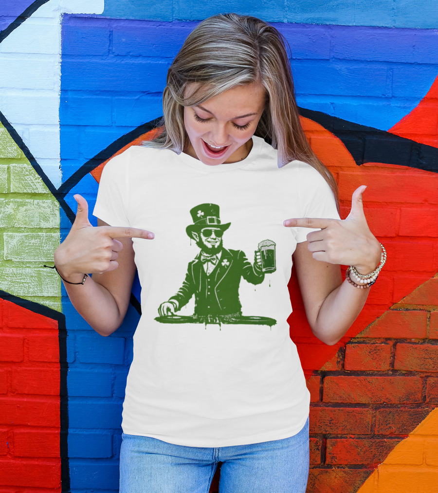 DJ Irish Uncle Sam St Patrick's Day Beer Celebration T-Shirt