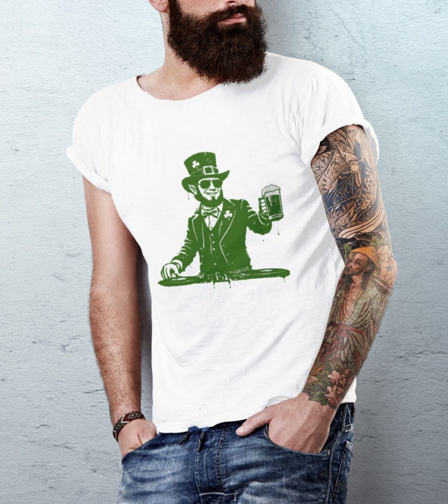 DJ Irish Uncle Sam St Patrick's Day Beer Celebration T-Shirt