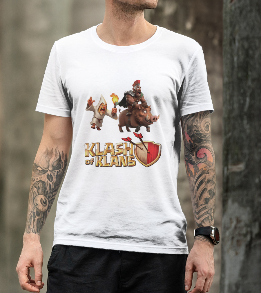Klash Of Klans Characters With Wizard And Hog Rider T-Shirt
