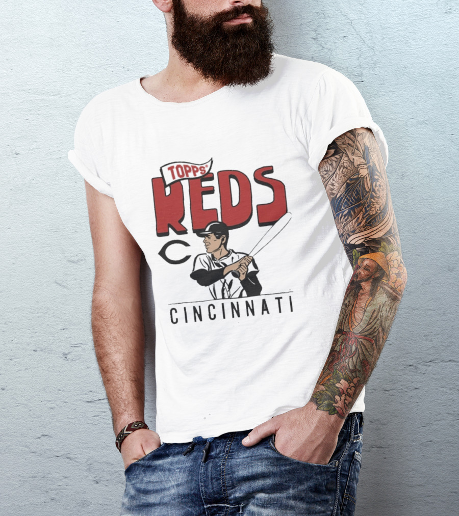 MLB Topps Cincinnati Reds Cartoon Player T-Shirt