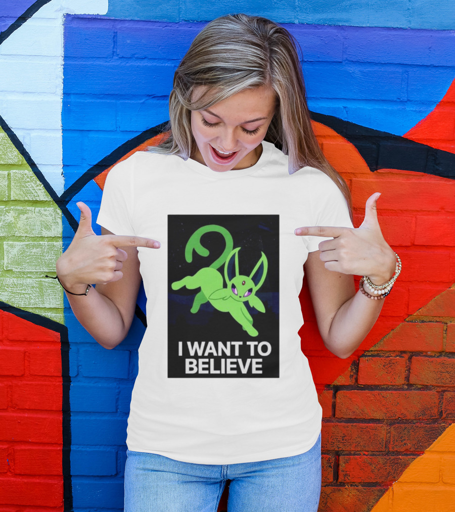 Shiny Espeon I Want To Believe Paranormal T-Shirt