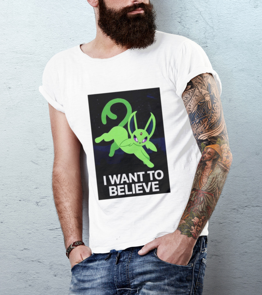 Shiny Espeon I Want To Believe Paranormal T-Shirt