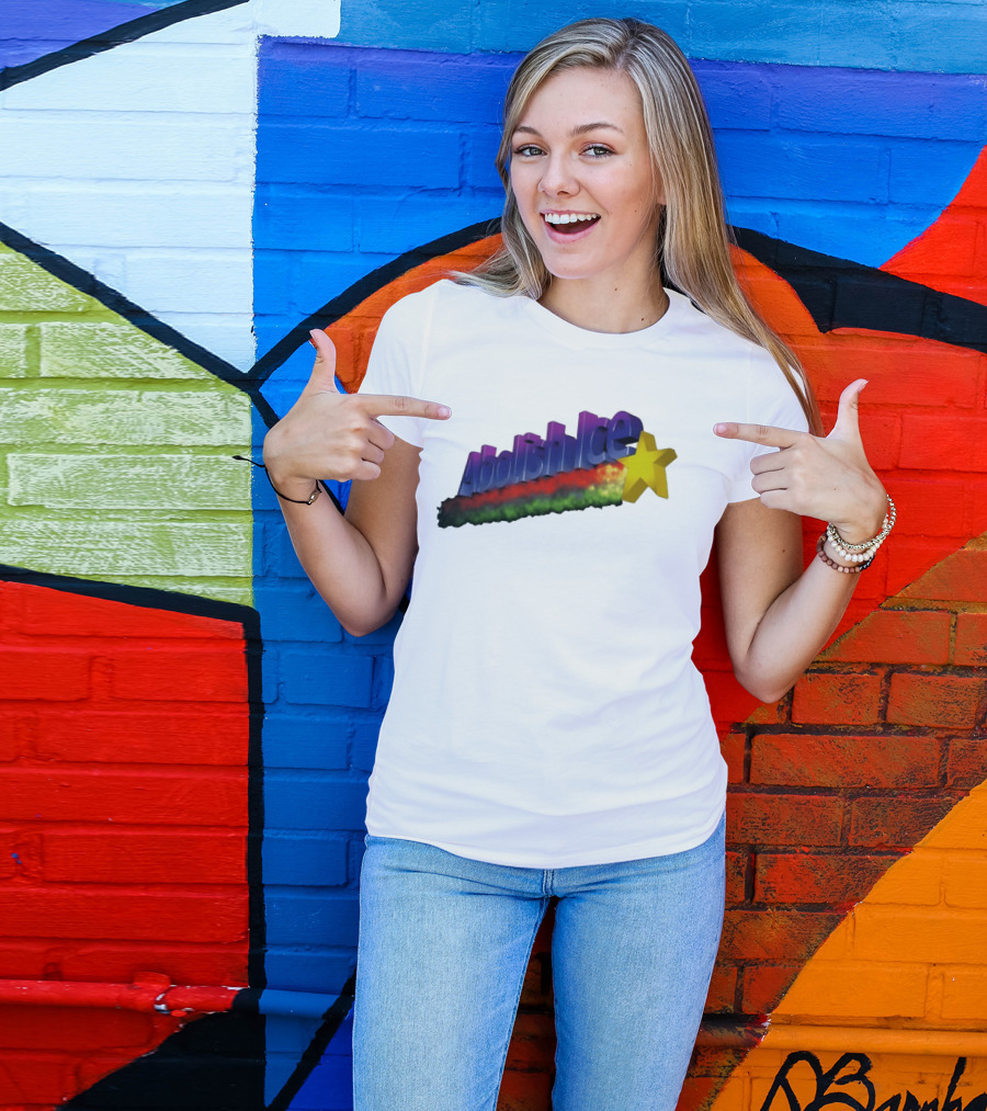 Abolish ICE Star Bold Text With Colorful Gradient And 3D Effect T-Shirt