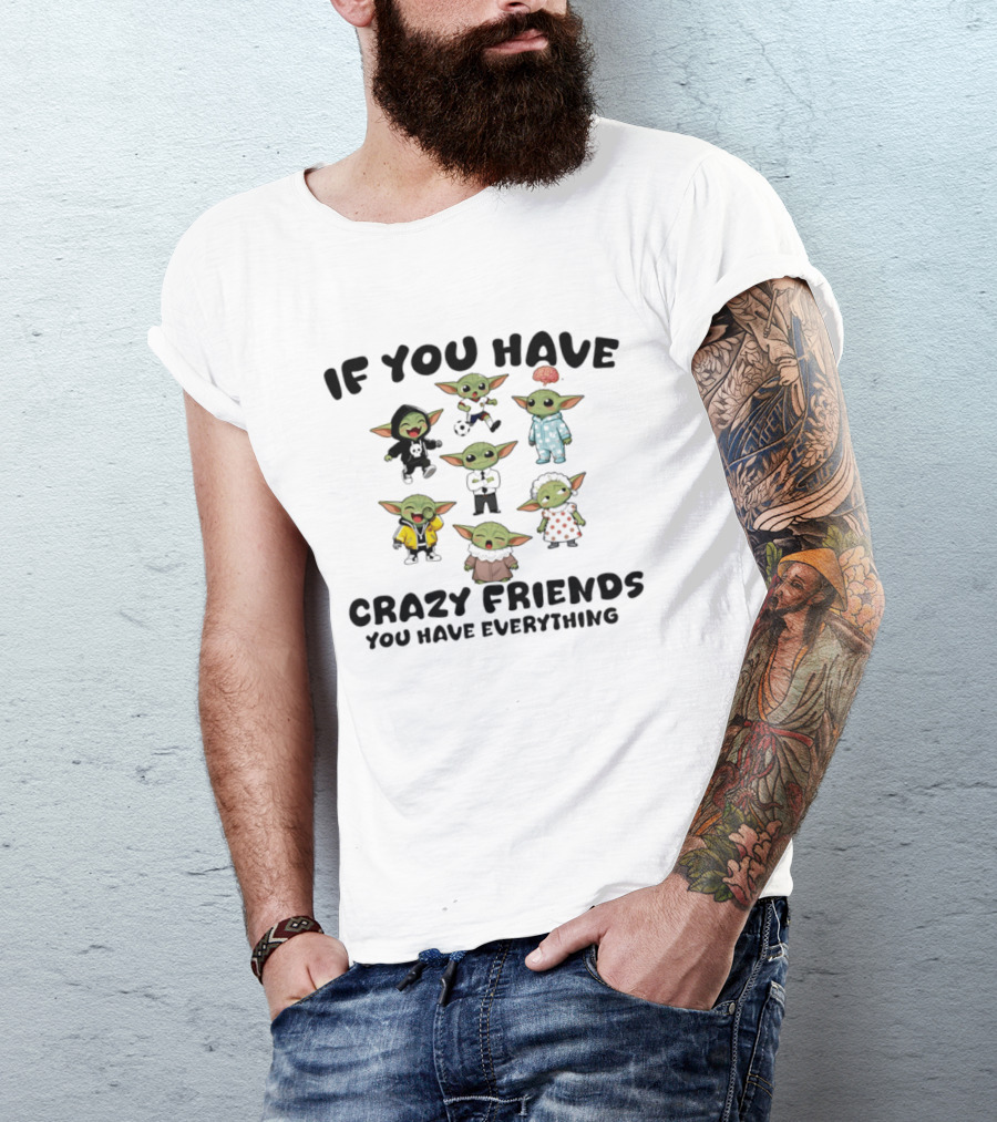 If You Have Crazy Friends You Have Everything Baby Yoda Characters Collection T-Shirt