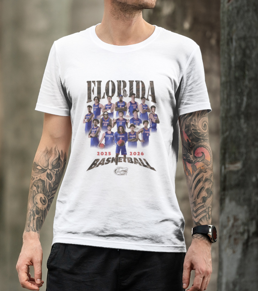 Florida Gators Basketball 2025 2026 Players Team Roster T-Shirt