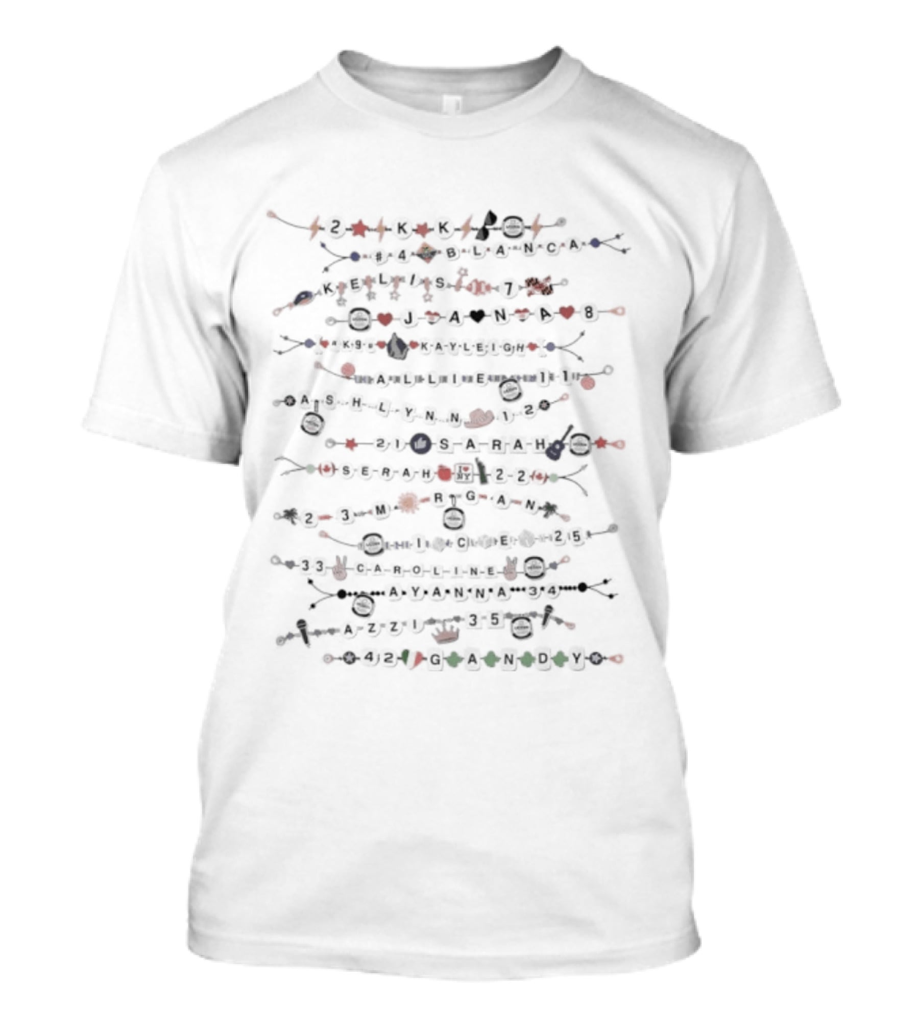 Friendship Bracelets 2KK Blanca Kelis 7 Jana 8 Allie 11 Colorful Beads Strings T-Shirt