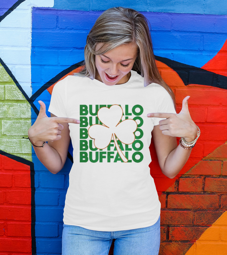 Lucky Buffalo Bills St. Patrick's Day Clover T-Shirt