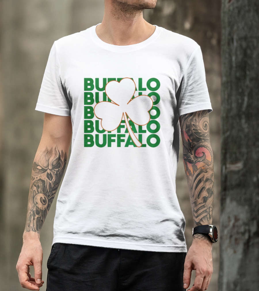 Lucky Buffalo Bills St. Patrick's Day Clover T-Shirt