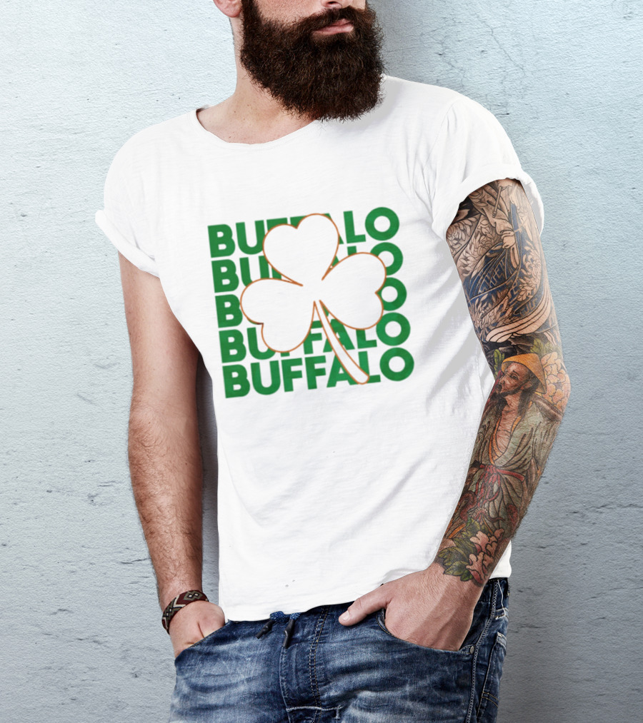 Lucky Buffalo Bills St. Patrick's Day Clover T-Shirt