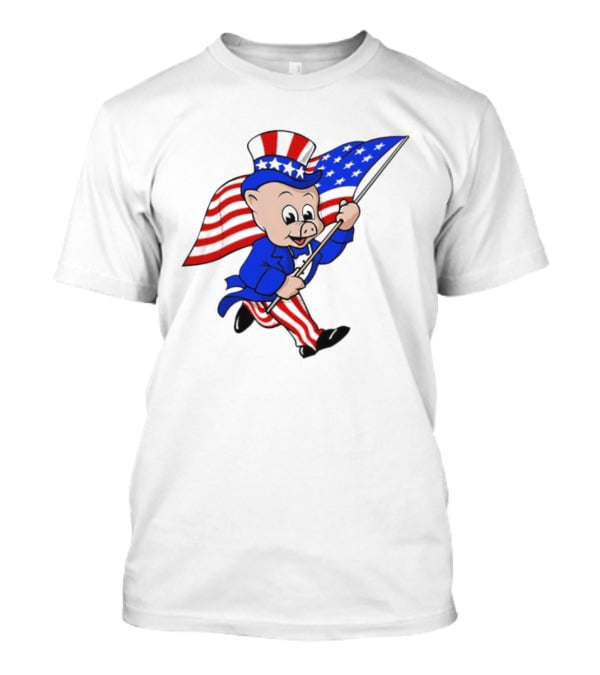 Piggly Wiggly Patriotic July 4th Celebration With American Flag And Uncle Sam Hat T-Shirt