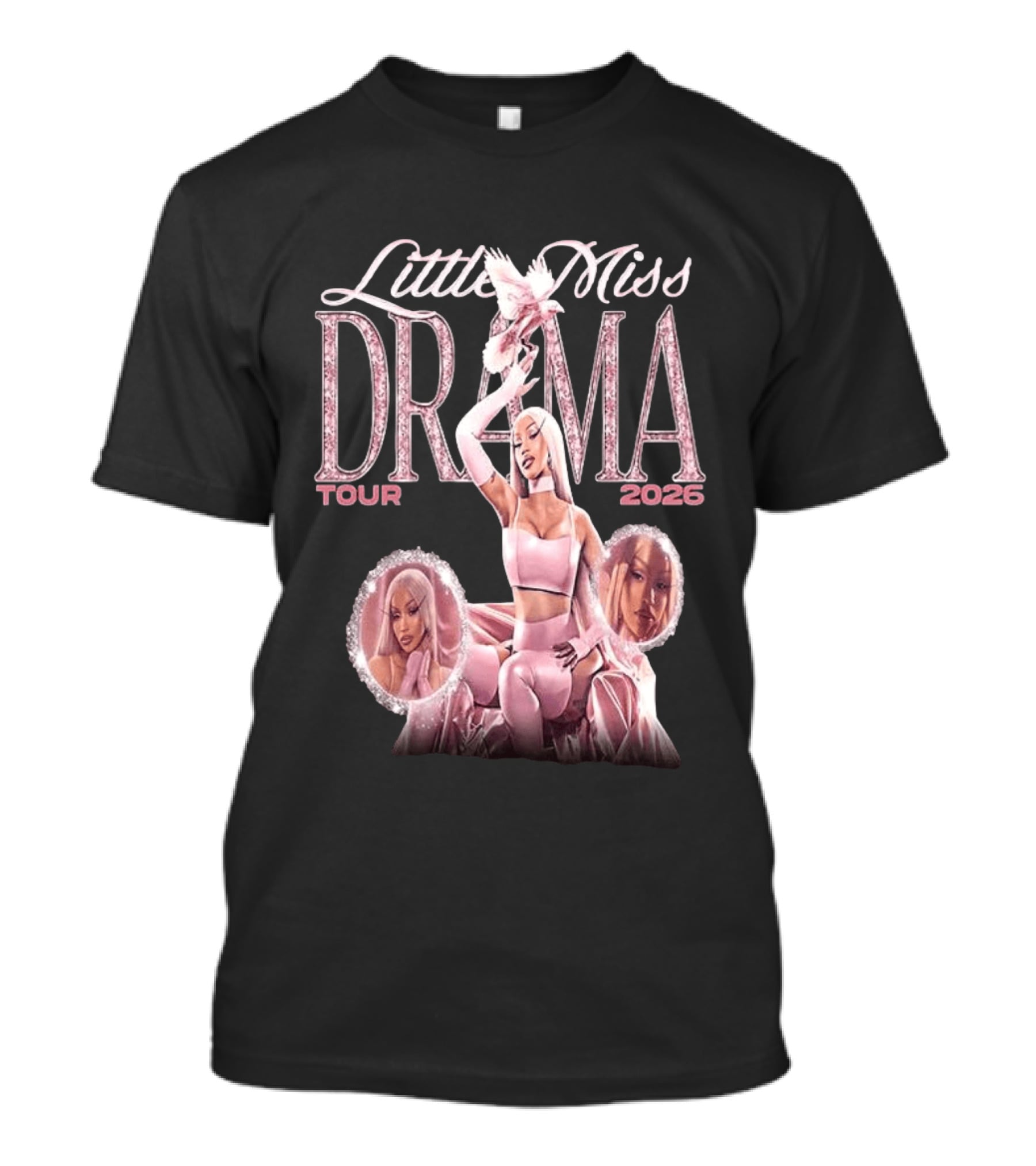 Little Miss Drama Tour 2026 Cardi B Pink Outfit Trio T-Shirt