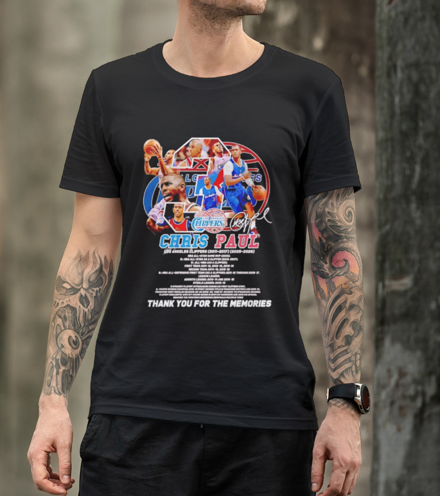 Chris Paul Los Angeles Clippers Memories Highlights And Signature Thank You T-Shirt