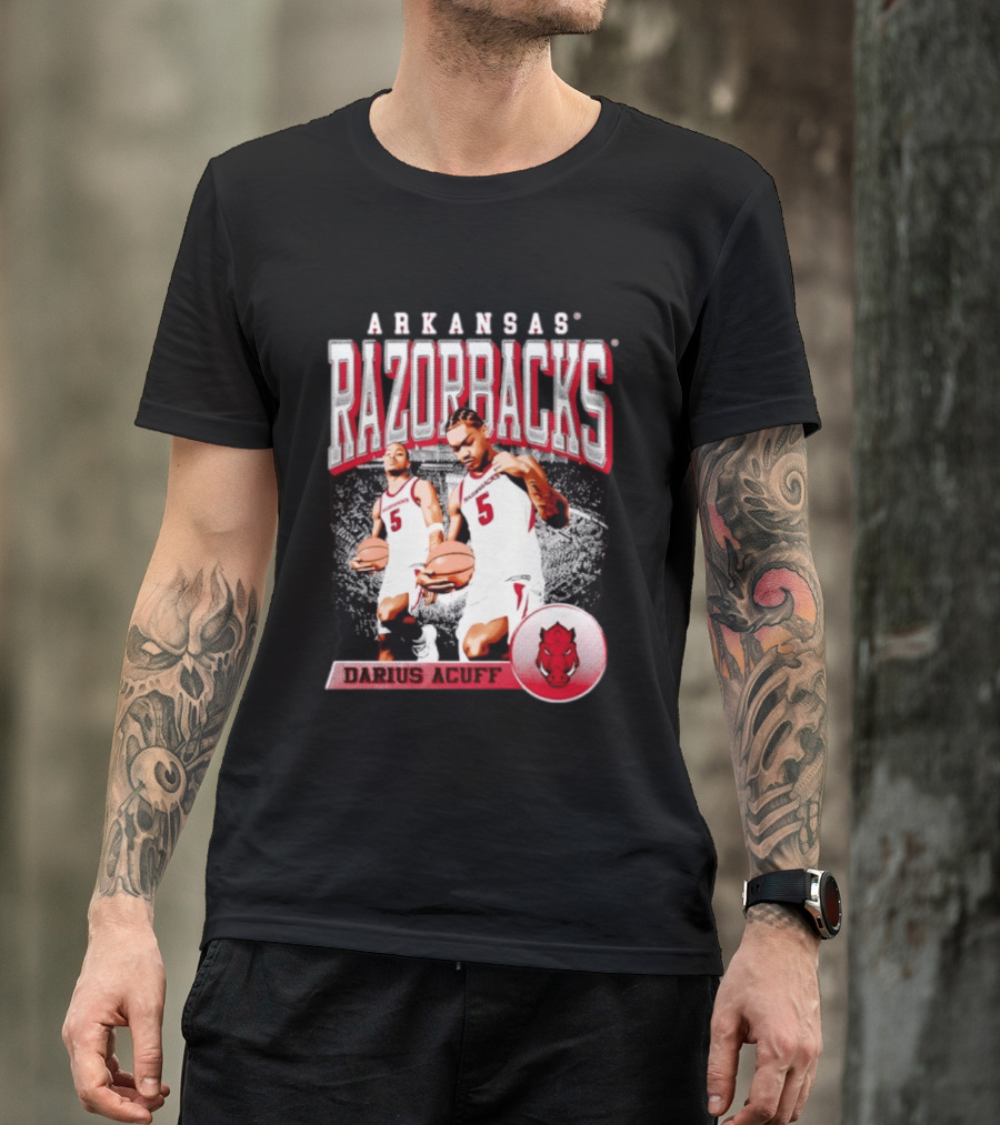 Arkansas Razorbacks Basketball Darius Acuff 5 T-Shirt